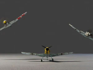 Messerschmitt BF-109 lowpoly WW2 fighter 3D Model