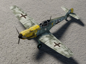 Messerschmitt BF-109 lowpoly WW2 fighter 3D Model