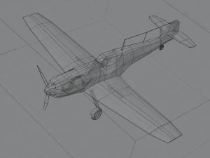 Messerschmitt BF-109 lowpoly WW2 fighter 3D Model