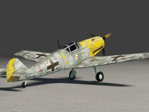 Messerschmitt BF-109 lowpoly WW2 fighter 3D Model