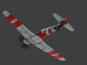 Messerschmitt BF-109 lowpoly WW2 fighter 3D Model