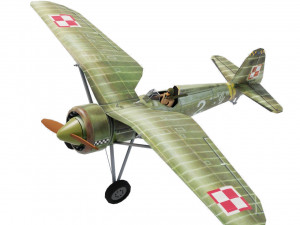 PZL P11 lowpoly WW2 fighter 3D Model