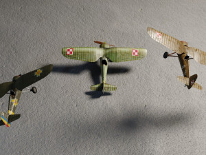 PZL P11 lowpoly WW2 fighter Modello 3D
