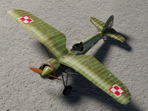 PZL P11 lowpoly WW2 fighter Modello 3D