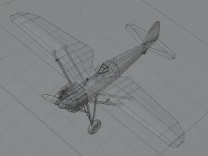 PZL P11 lowpoly WW2 fighter 3D Model