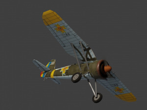 PZL P11 lowpoly WW2 fighter Modello 3D