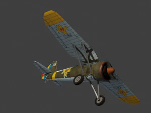 PZL P11 lowpoly WW2 fighter 3D Model