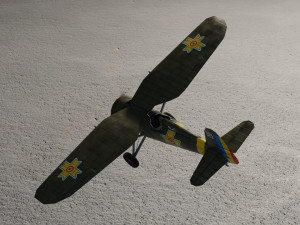 PZL P11 lowpoly WW2 fighter Modello 3D