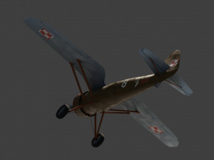 PZL P11 lowpoly WW2 fighter Modello 3D