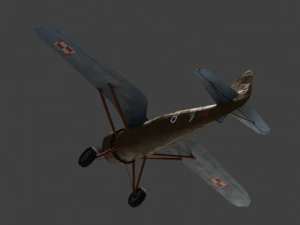PZL P11 lowpoly WW2 fighter 3D Model