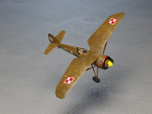 PZL P11 lowpoly WW2 fighter Modello 3D