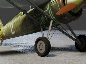 PZL P11 lowpoly WW2 fighter 3D Model