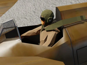 PZL P11 lowpoly WW2 fighter 3D Model