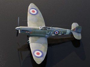 Supermarine Spitfire lowpoly WW2 fighter Model 3D