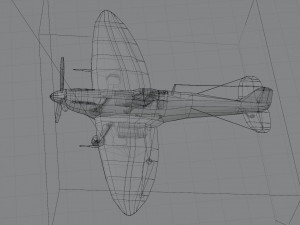 Supermarine Spitfire lowpoly WW2 fighter Model 3D