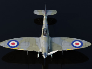 Supermarine Spitfire lowpoly WW2 fighter Model 3D