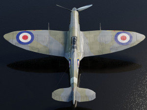 Supermarine Spitfire lowpoly WW2 fighter Model 3D