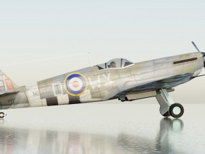 Supermarine Spitfire lowpoly WW2 fighter Model 3D
