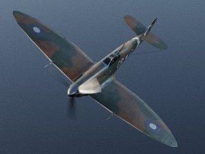 Supermarine Spitfire lowpoly WW2 fighter Model 3D
