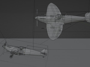 Supermarine Spitfire lowpoly WW2 fighter Model 3D