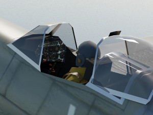Supermarine Spitfire lowpoly WW2 fighter Model 3D