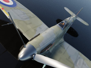 Supermarine Spitfire lowpoly WW2 fighter Model 3D