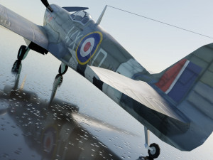 Supermarine Spitfire lowpoly WW2 fighter Model 3D