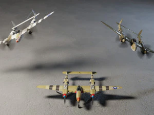 Lockheed P-38 Lightning lowpoly WW2 fighter 3D Model