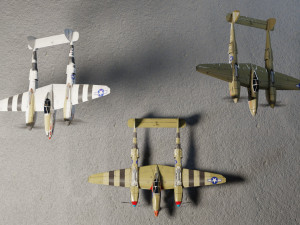 Lockheed P-38 Lightning lowpoly WW2 fighter Modelo 3D