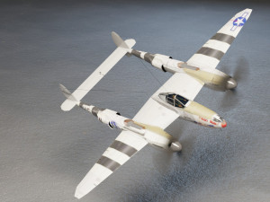 Lockheed P-38 Lightning lowpoly WW2 fighter Modelo 3D