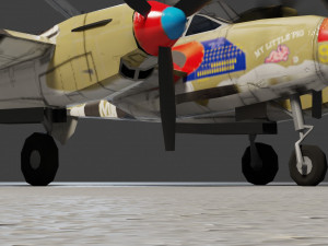 Lockheed P-38 Lightning lowpoly WW2 fighter Modelo 3D