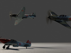 Yakovlev YAK-3 lowpoly WW2 fighter Model 3D
