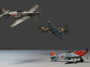 Yakovlev YAK-3 lowpoly WW2 fighter Model 3D