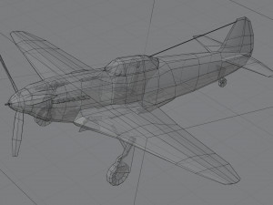 Yakovlev YAK-3 lowpoly WW2 fighter Model 3D