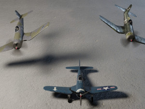 Vought F4U Corsair lowpoly WW2 fighter Modelo 3D