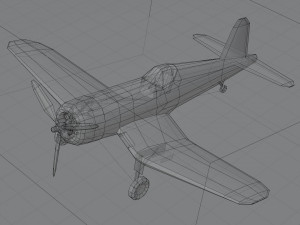 Vought F4U Corsair lowpoly WW2 fighter Modelo 3D