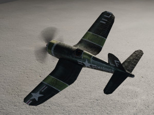Vought F4U Corsair lowpoly WW2 fighter Modelo 3D