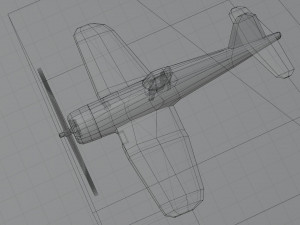 Vought F4U Corsair lowpoly WW2 fighter Modelo 3D