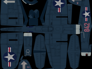 Vought F4U Corsair lowpoly WW2 fighter Modelo 3D