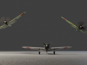 Mitsubishi A6M Zero lowpoly WW2 fighter 3D Model