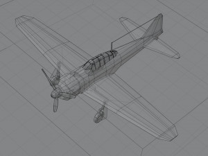 Mitsubishi A6M Zero lowpoly WW2 fighter 3D Model