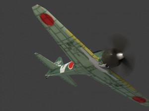 Mitsubishi A6M Zero lowpoly WW2 fighter 3D Model