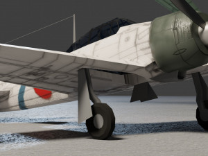 Mitsubishi A6M Zero lowpoly WW2 fighter 3D Model