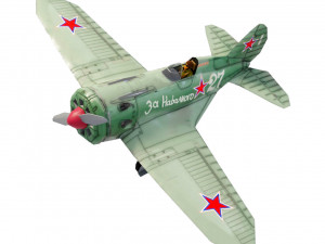 Polikarpov I-16 Donkey lowpoly WW2 fighter 3D Model