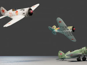 Polikarpov I-16 Donkey lowpoly combattente della Seconda Guerra Mondiale Modello 3D