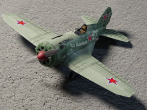 Polikarpov I-16 Donkey lowpoly WW2 fighter 3D 모델