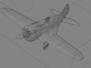 Polikarpov I-16 Donkey lowpoly combattente della Seconda Guerra Mondiale Modello 3D