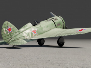 Polikarpov I-16 Donkey lowpoly WW2 fighter 3D 모델