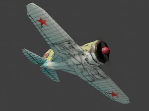 Polikarpov I-16 Donkey lowpoly combattente della Seconda Guerra Mondiale Modello 3D