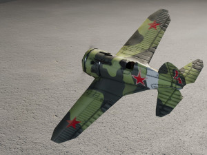 Polikarpov I-16 Donkey lowpoly WW2 fighter 3D 모델